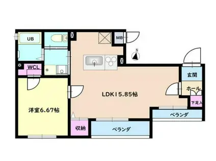 GRAND ETE(1LDK/3階)の間取り写真