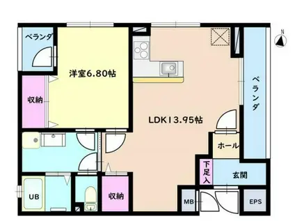 GRAND ETE(1LDK/4階)の間取り写真