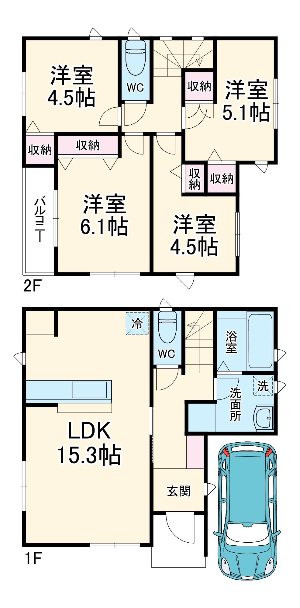 川越線 日進駅(埼玉) 徒歩16分 2階建 築2年(4LDK)の間取り写真