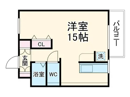 エルパラッツオ京橋(ワンルーム/3階)の間取り写真