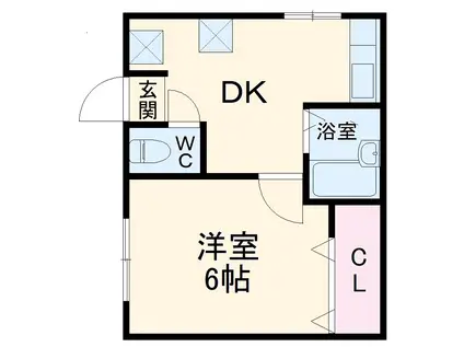 コーポタナカⅡ(1DK/2階)の間取り写真