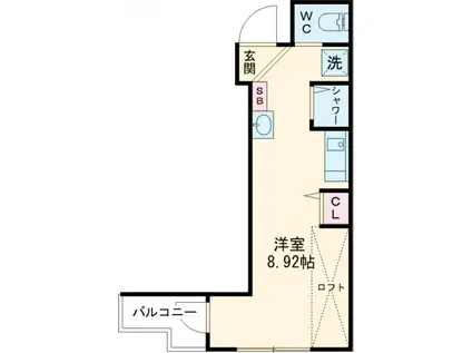 ラプロバンスドゥ五反野壱番館(ワンルーム/2階)の間取り写真