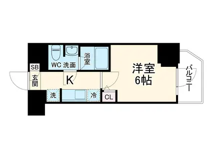 S-RESIDENCE松戸IRISE(1K/8階)の間取り写真