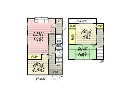 樽見鉄道 北方真桑駅 徒歩9分  築54年(3LDK)の間取り写真