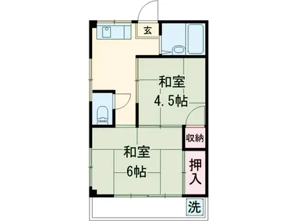 ハイツ欅(2K/2階)の間取り写真