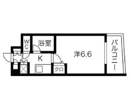 スパシエ八王子クレストタワー(1K/3階)の間取り写真