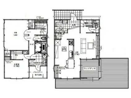 名鉄名古屋本線 矢作橋駅 徒歩20分 2階建 築7年(2LDK)の間取り写真