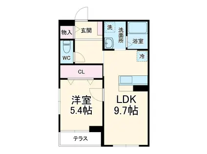 アレグリアⅢ(1LDK/1階)の間取り写真