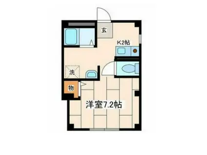 ドエル左岸(1K/2階)の間取り写真