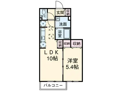 ガーデンヒルズ(1LDK/3階)の間取り写真