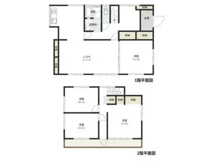 高崎線 桶川駅 徒歩14分 2階建 築49年(4LDK)の間取り写真