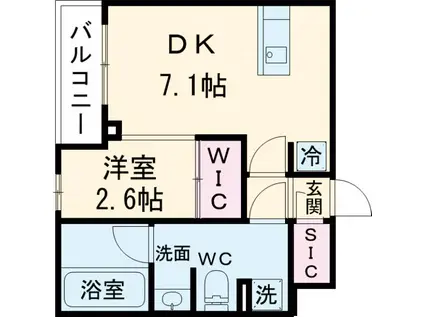レジデンス経堂桜丘(1DK/2階)の間取り写真