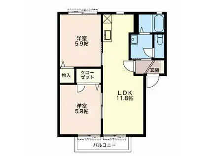 パストラルⅠ(2LDK/2階)の間取り写真