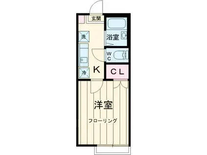 カーサ・フィオーレ(1K/1階)の間取り写真