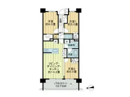 クレアホームズ千葉松波(3LDK/4階)の間取り写真