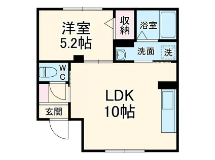 GIRASOLE(1LDK/1階)の間取り写真