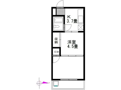 リナス川口(2K/1階)の間取り写真