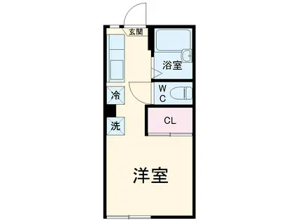 コーポみかど(ワンルーム/1階)の間取り写真