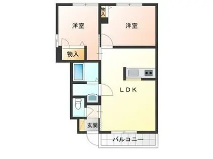 MON CHERI(2LDK/1階)の間取り写真