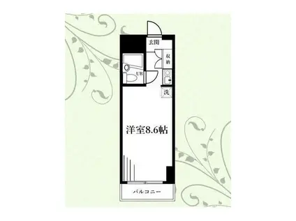 ハイツ鹿島の森(ワンルーム/1階)の間取り写真