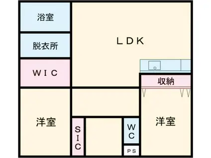プレサンスロジェ宜野湾大山ヴォール(2LDK/6階)の間取り写真
