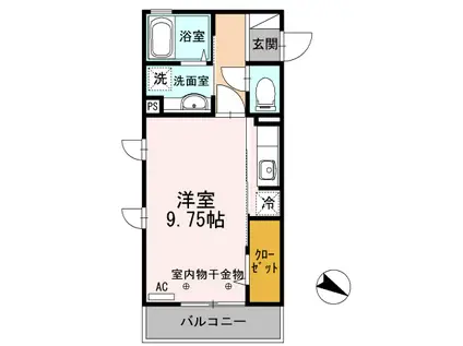 クレールMAGOME(1K/3階)の間取り写真