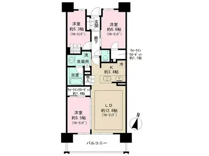 パークホームズ刈谷アネシア(3LDK/6階)の間取り写真