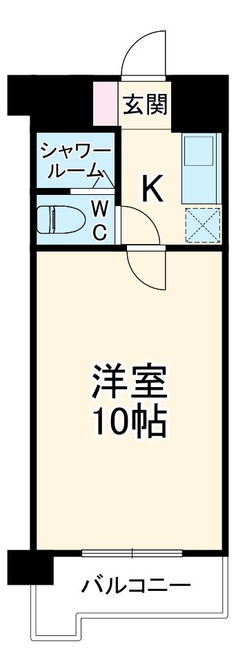 スミノ藤沢(1K/6階)の間取り写真