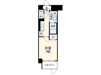 ルアナ神宮(1K/5階)の間取り写真