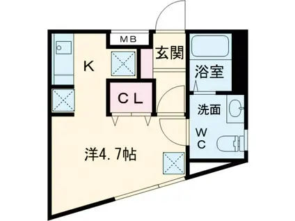 LUDENS上井草(ワンルーム/3階)の間取り写真