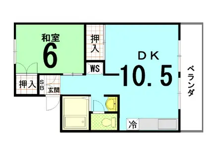 パストラルハイツ(1LDK/1階)の間取り写真