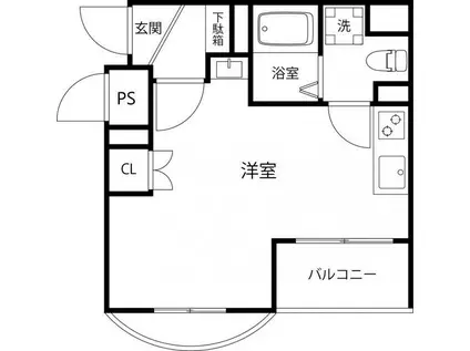 TS GARDEN稲城(1K/2階)の間取り写真