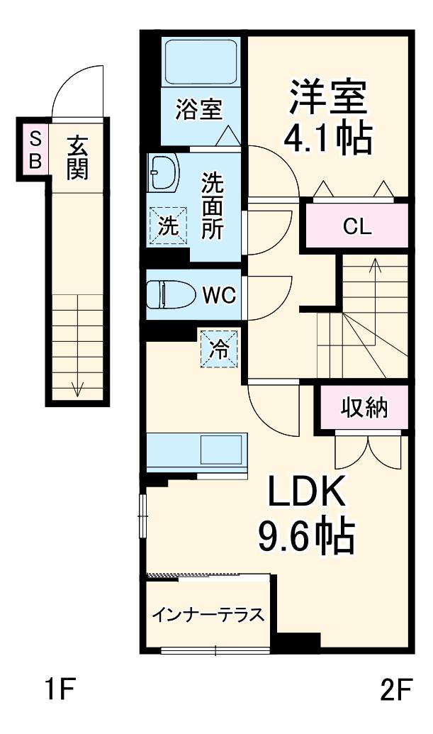 YS・LIEN(1LDK/2階)の間取り写真