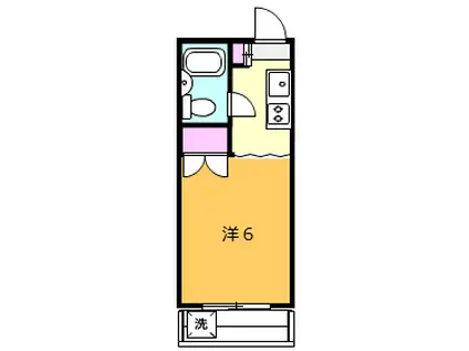 キャビンタコス(1K/2階)の間取り写真