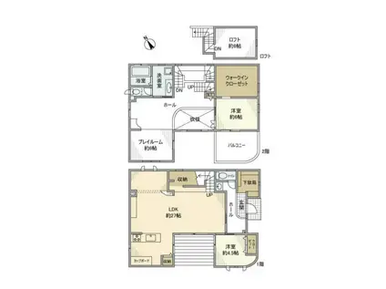 南武線 久地駅 徒歩15分 2階建 築12年(2LDK)の間取り写真