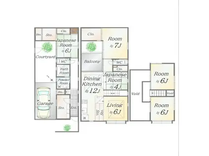 札幌市東西線 琴似駅(札幌市営) 徒歩8分 3階建 築24年(4SLDK)の間取り写真
