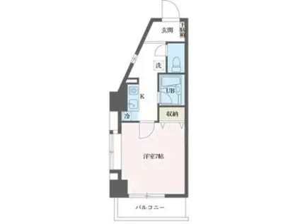 ルーク西早稲田(1K/3階)の間取り写真