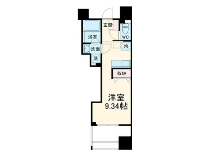 TOPAZ本厚木(ワンルーム/4階)の間取り写真