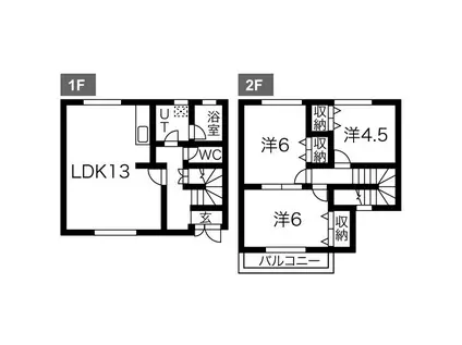 名鉄犬山線 江南駅(愛知) 徒歩15分 2階建 築28年(3LDK)の間取り写真