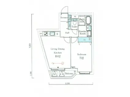 SOLASIARESIDENCE大井町(1LDK/2階)の間取り写真