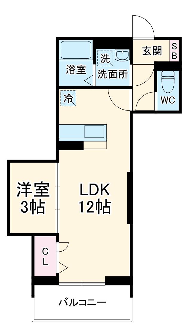 BEL CUORE YONO(1LDK/2階)の間取り写真