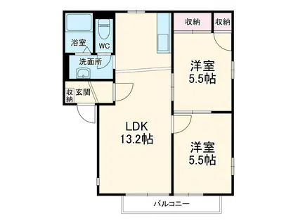 エリゼA(2LDK/1階)の間取り写真