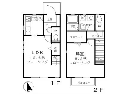 ハウス丸山台(1LDK)の間取り写真