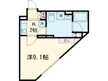 BARK LENE KAMINOGE(1K/1階)の間取り写真