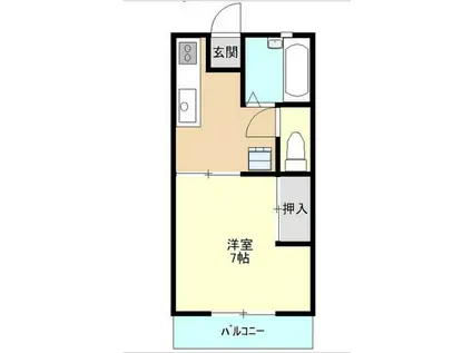 ウッドビレッジ花園(1K/2階)の間取り写真