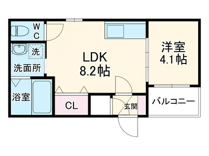 ココパイン(1LDK/3階)の間取り写真