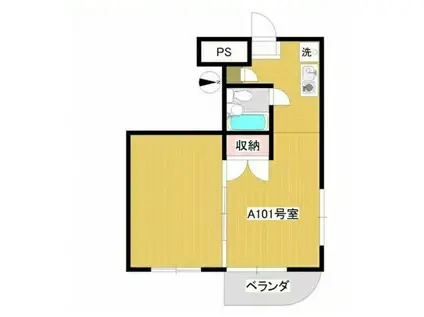 ツインズ向ヶ丘A(2K/1階)の間取り写真