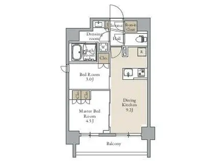 グランカーサ三ノ輪Ⅱ(2DK/9階)の間取り写真