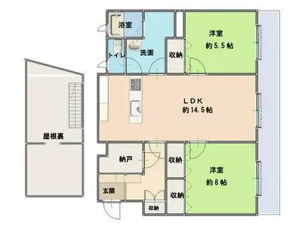 DAIKICHI BLD(2SLDK/3階)の間取り写真