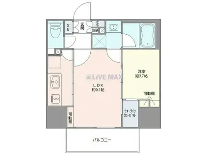 シーフォルム大宮(1LDK/6階)の間取り写真